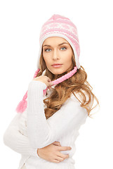 Image showing beautiful woman in winter hat