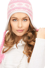 Image showing beautiful woman in winter hat