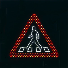 Image showing Warning Walking People