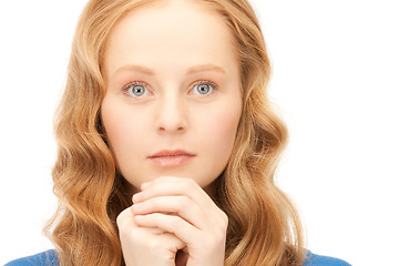 Image showing praying businesswoman