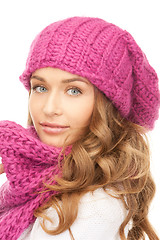 Image showing beautiful woman in winter hat