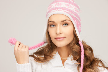 Image showing beautiful woman in winter hat