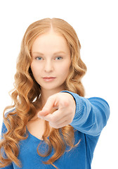 Image showing businesswoman pointing her finger