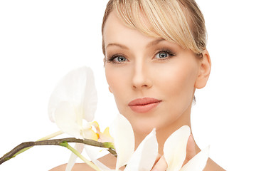 Image showing beautiful woman with orchid flower 