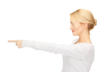 Image showing  businesswoman pointing her finger