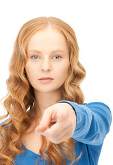 Image showing businesswoman pointing her finger