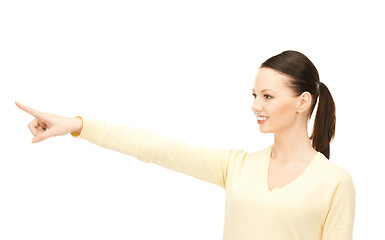 Image showing businesswoman pointing her finger