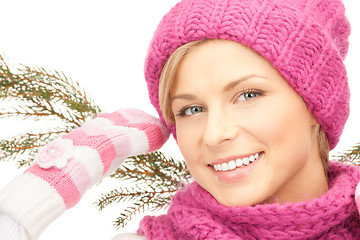 Image showing beautiful woman in winter hat