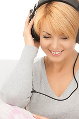 Image showing happy woman in headphones