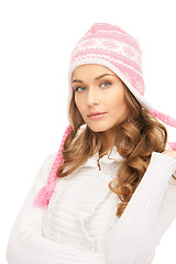 Image showing beautiful woman in winter hat