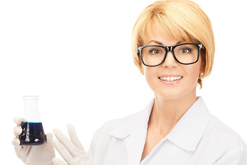 Image showing lab worker holding up test tube