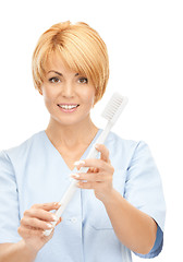 Image showing doctor with toothbrush