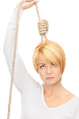 Image showing business woman with the noose