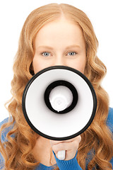 Image showing woman with megaphone