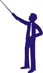Image showing Silhouette of presenting man
