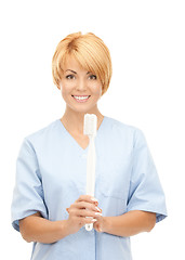 Image showing doctor with toothbrush