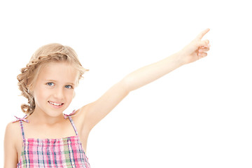 Image showing little girl pointing her finger