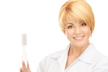 Image showing doctor with toothbrush