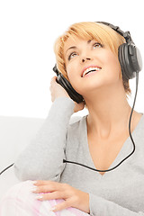 Image showing happy woman in headphones