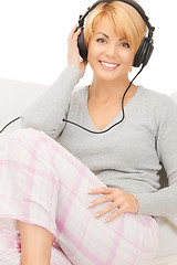 Image showing happy woman in headphones