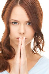 Image showing praying businesswoman