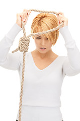 Image showing business woman with the noose