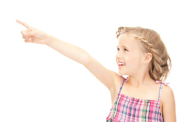 Image showing little girl pointing her finger