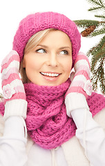 Image showing beautiful woman in winter hat