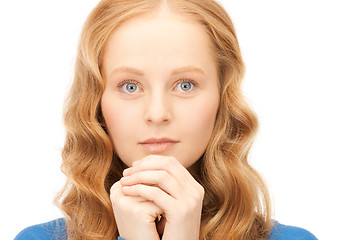 Image showing praying businesswoman