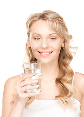 Image showing beautiful woman with glass of water