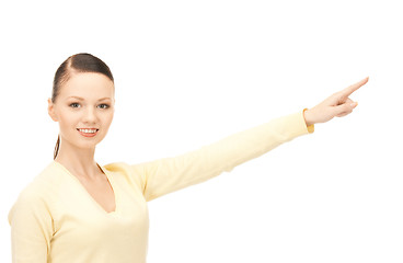 Image showing businesswoman pointing her finger