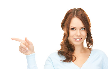 Image showing businesswoman pointing her finger