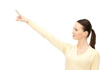 Image showing businesswoman pointing her finger