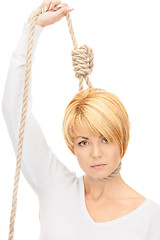 Image showing business woman with the noose