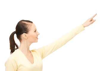 Image showing businesswoman pointing her finger