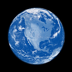 Image showing North America on blue Earth