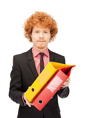 Image showing man with folders