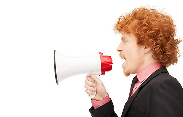 Image showing man with megaphone