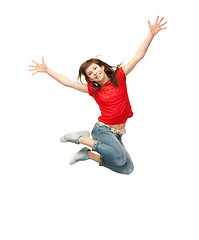 Image showing jumping teenage girl