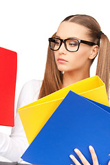 Image showing woman with folders