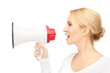 Image showing woman with megaphone