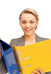 Image showing woman with folders