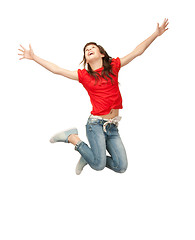 Image showing jumping teenage girl