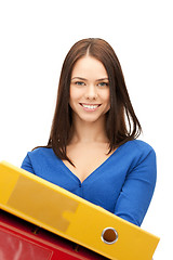 Image showing woman with folders