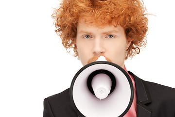 Image showing man with megaphone