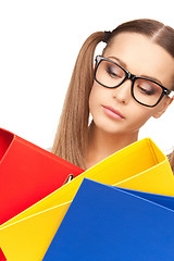 Image showing woman with folders