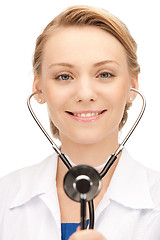 Image showing attractive female doctor with stethoscope