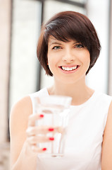 Image showing beautiful woman with glass of water