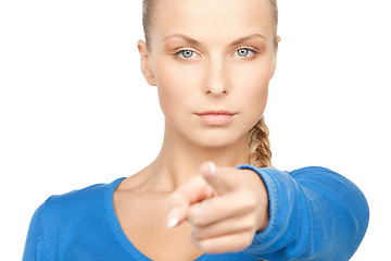 Image showing businesswoman pointing her finger