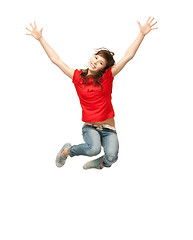 Image showing jumping teenage girl